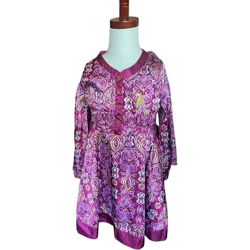 Youth Girls Baby Phat Plum Shirted Satin Sateene Dress - Sz 6X